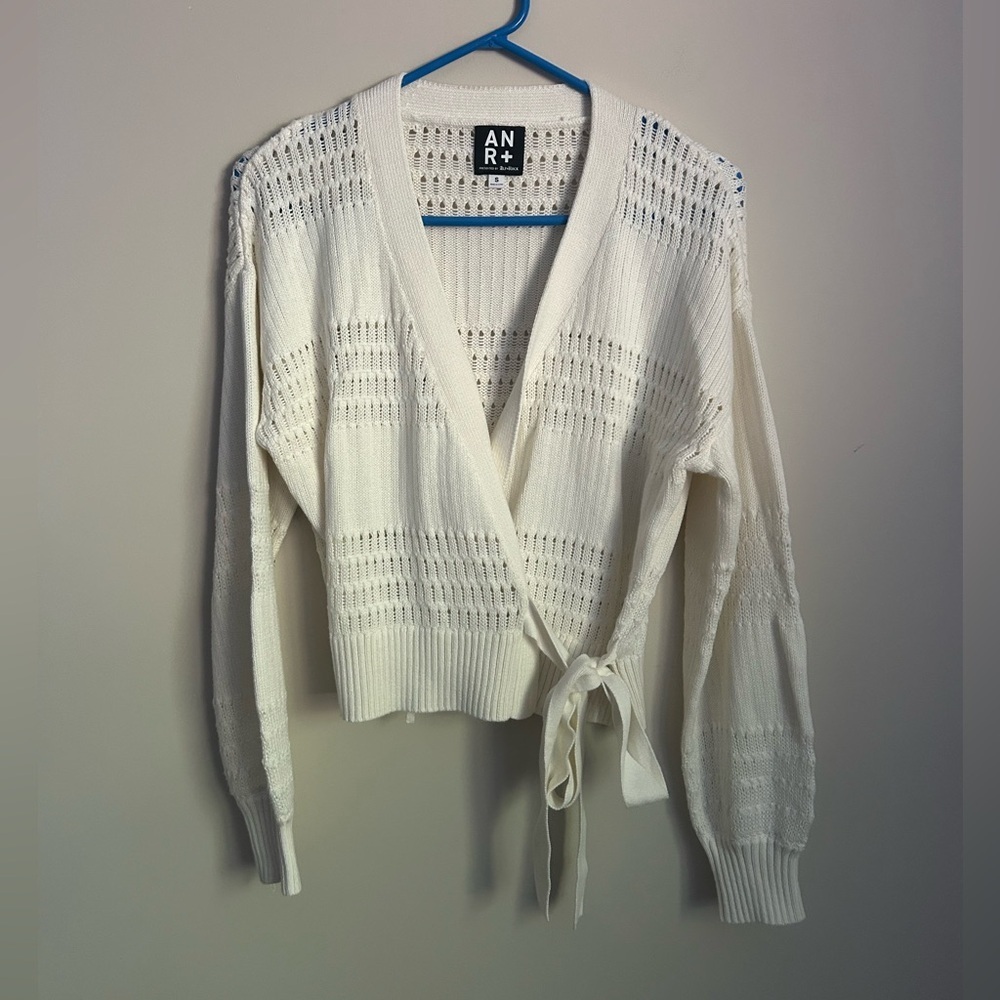 Alp N Rock Open Knit Off White Wrap Sweater Size Small